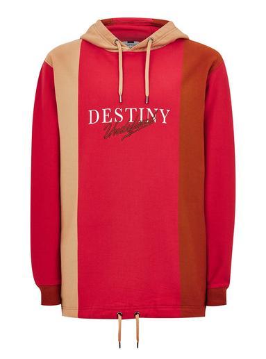 Topman Mens Brown Tan 'destiny' Stripe Overhead Hoodie