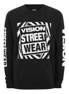 Topman Mens Vision Street Wear Black 'gator' Long Sleeve Essential T-shirt