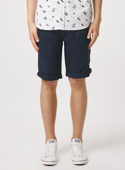 Topman Mens Blue Navy Long Length Chino Shorts