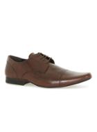 Topman Mens Brown Leather Toecap Shoes