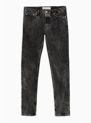 Topman Mens Black Marble Stretch Skinny Jeans