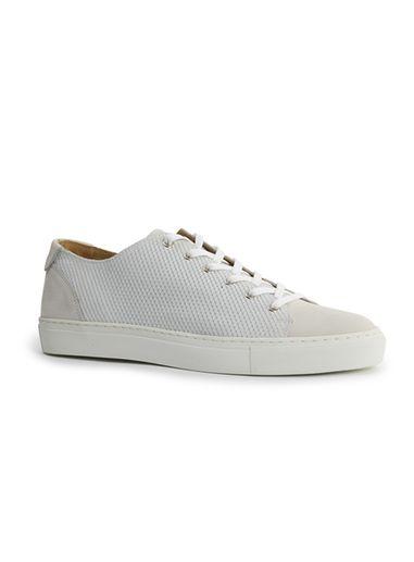 Topman Mens White Suede And Nubuck Sneakers