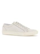Topman Mens Off White Leather Nubuck Sneakers