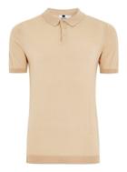 Topman Mens Stone Short Sleeve Knitted Polo