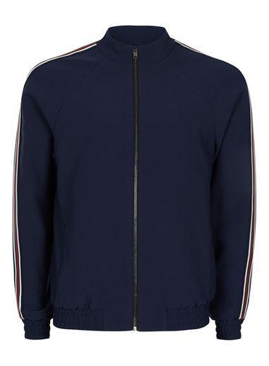 Topman Mens Blue Side Stripe Formal Track Top