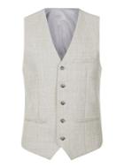 Topman Mens Light Grey Skinny Fit Vest Containing Wool
