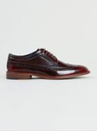 Topman Mens Red Delta Longwing Burgundy Leather Brogues