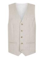 Topman Mens Brown Stone Textured Suit Vest
