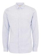 Topman Mens Selected Homme Blue Stripe Long Sleeve Shirt