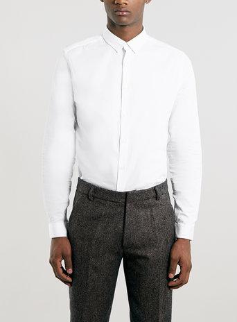 Topman Mens Premium White Long Sleeve Smart Shirt