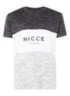 Topman Mens Nicce Grey And White Space Dye Panel T-shirt