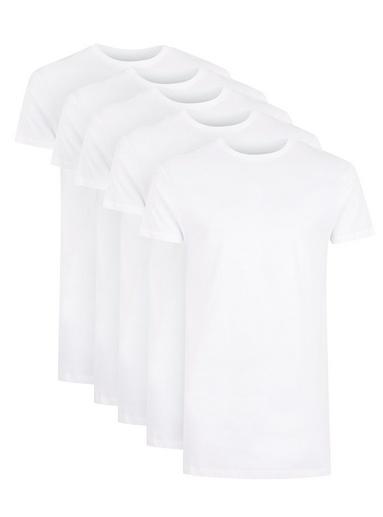 Topman Mens White Longline Skinny Fit T-shirt 5 Pack*