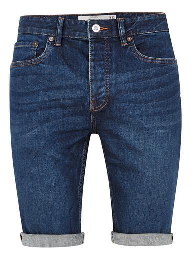 Topman Mens Bright Blue Wash Stretch Skinny Shorts