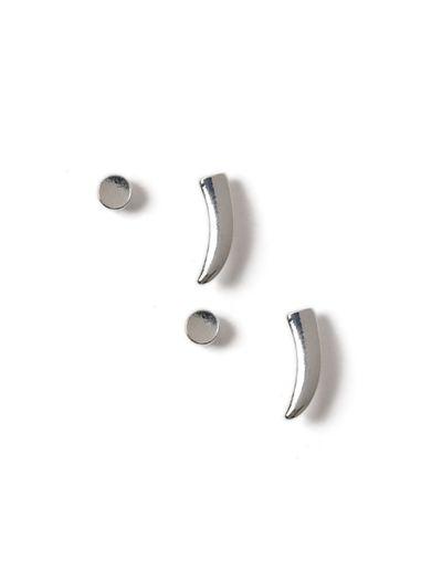 Topman Mens Silver Look Shard Earring Pack*