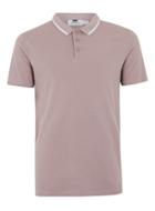 Topman Mens Navy Pink Muscle Short Sleeve Polo