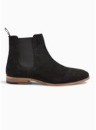 Topman Mens Black Suede Fenn Chelsea Boots