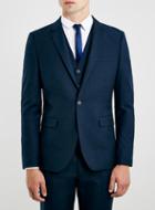 Topman Mens Blue New Fit Navy Skinny Suit Jacket