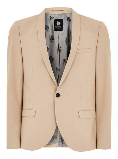 Topman Mens Cream Twisted Tailor Beige 'ellroy' Blazer
