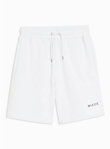 Nicce Mens Nicce White Original Logo Jogger Shorts