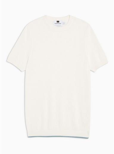 Topman Mens White Short Sleeve Pique Jumper