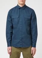 Topman Mens Blue Ltd Navy Twill Shirt