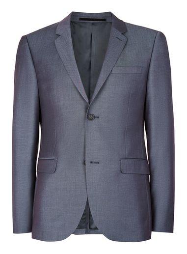 Topman Mens Steel Blue Skinny Fit Suit Jacket