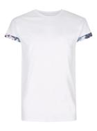 Topman Mens White Floral Roller Sleeve Skinny Fit T-shirt