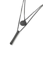 Topman Mens Black Rubberised Circle And Bar Pendant Necklace*