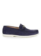 Topman Mens Blue House Of Hounds Navy Suede Buckle Loafers