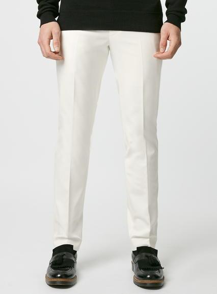 Topman Mens Noose And Monkey White Tuxedo Trousers