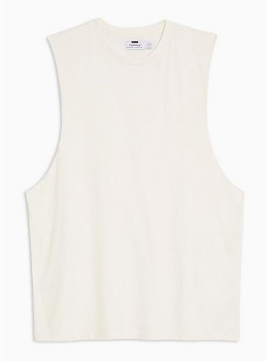 Topman Mens Cream Off White Vest