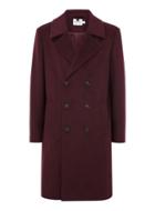 Topman Mens Red Burgundy Oversized Double Breasted Jacket