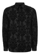 Topman Mens Black Flocked Shirt
