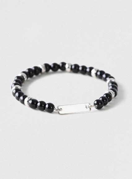 Topman Mens Black Id Bead Stretch Bracelet*