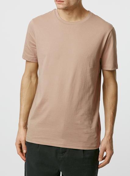 Topman Mens Stucco Brown Slim Fit T-shirt