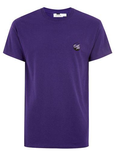 Topman Mens Purple Wave Badge T-shirt
