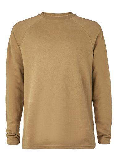 Topman Mens Brown And Green Fixed Hem Oversized Fit Sweatshirt