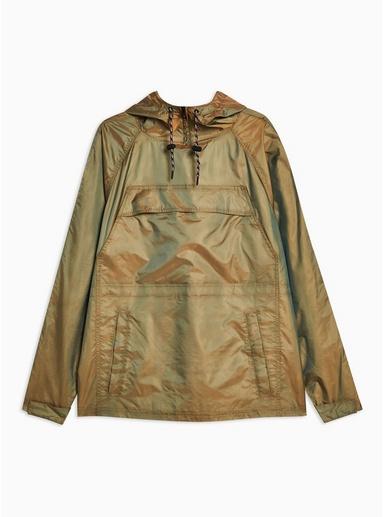 Topman Mens Khaki Overhead Windbreaker Jacket