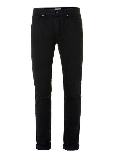 Topman Mens Black Ripped Skinny Jeans