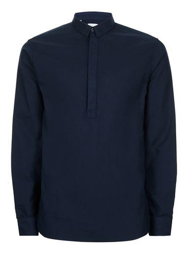 Topman Mens Blue Selected Homme Navy Overhead Shirt