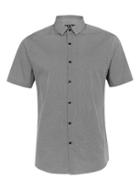 Topman Mens Black And White Geo Print Short Sleeve Dress Shirt