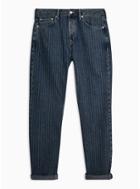 Topman Mens Blue Striped Original Jeans