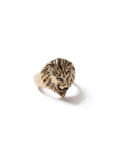 Topman Mens Silver Gold Lion Ring*