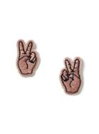 Topman Mens Brown Peace Sign Collar Tips*