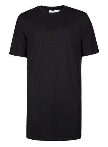 Topman Mens Black Super Longline T-shirt