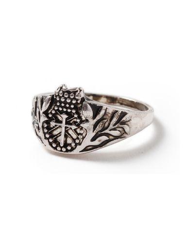 Topman Mens Antique Silver Cross Ring