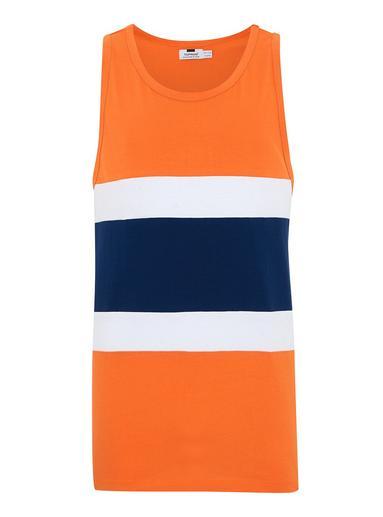 Topman Mens Multi Orange Panel Vest