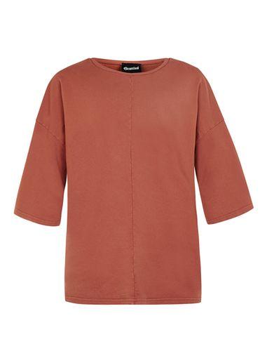Topman Mens Red Granted Rust Three Quarter Length Sleeve Sweatshirt*