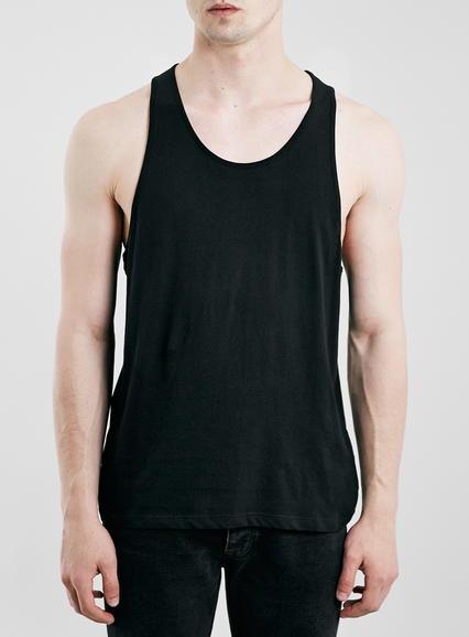 Topman Mens Cream Black Classic Vest