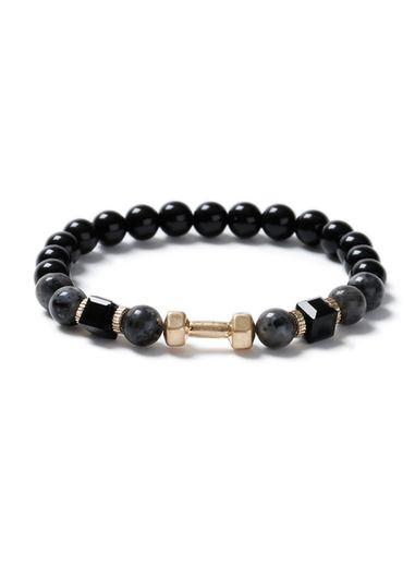 Topman Mens Black Bead Bolt Bracelet*